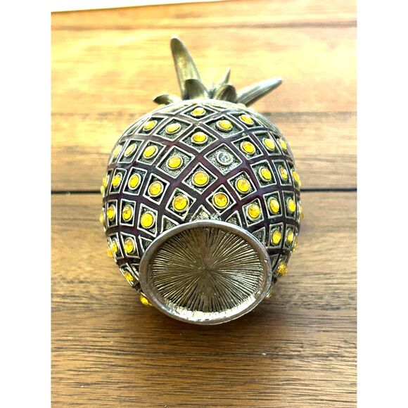 Jeweled Pineapple Magnetized Hinged-Top Trinket Holder, Magnetic - Picture 5 of 6